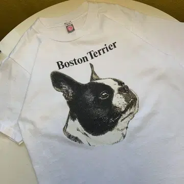 90s USA제 Boston Terrier 개 t셔츠 M사이즈