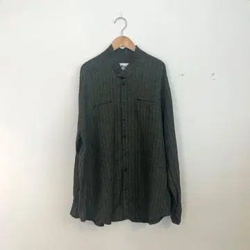 구제 의류 FLAX 린넨 긴팔 스트라이프 체크 여름옷 가을 옷 셔츠