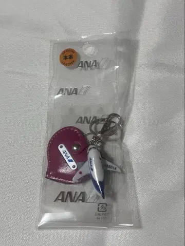 ANA 천연 가죽 하트 키링