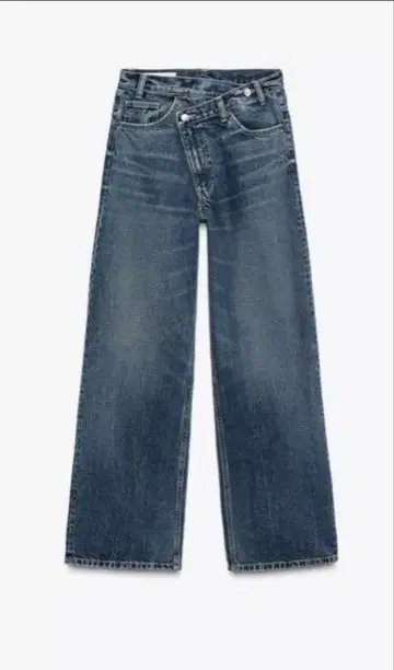 ZARA 자라 TRF 하이웨스트 크로스오버 와이드 레그 청바지 EU34