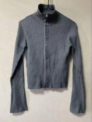 moussy 글리터 집업 니트 리브 가디건