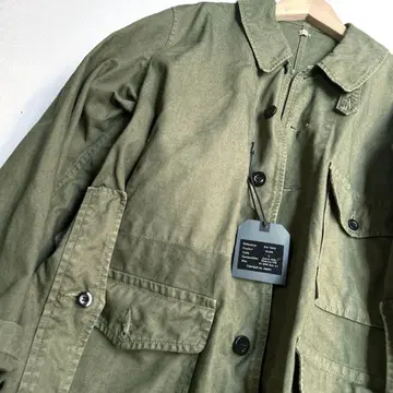 우티 OUTIL 헌팅 자켓 면 린넨 밀리터리
