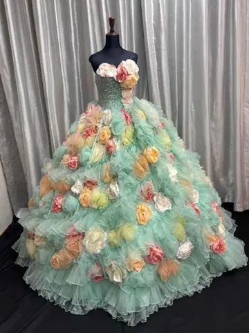 THE HANY 안데르센 민트 그린 컬러 드레스