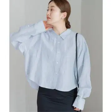 [ 새상품급 특가 ] IENA 라미 셀 숏 셔츠 색스 블루
