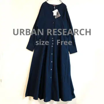 [새상품] URBAN RESEARCH V넥 셔츠 원피스 네이비