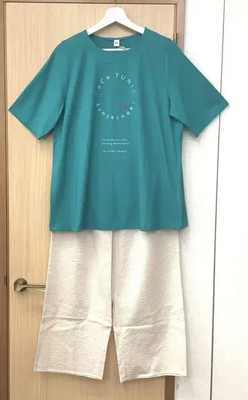 카모이 요코 TUNIC 룸웨어 파자마 티셔츠 스테테코 면 100%