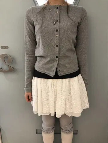 Coyseio 화이트 레이스 플레어 스커트