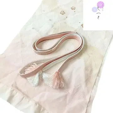 헤39 허리띠 오비 장식 천 세트 핑크 꽃무늬