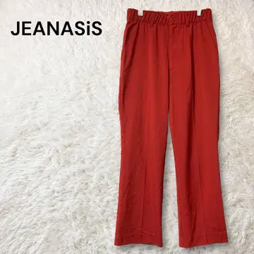 JEANASiS 스트레치 컬러 팬츠 슬랙스 레드 S 허리밴딩