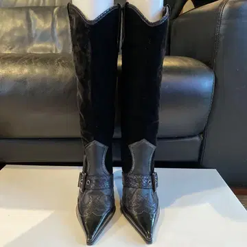 NOVESPAZIO 블랙 스틸레토 롱 부츠 미사용 새상품