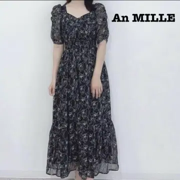 안미르 An MILLE 셔링 플라워 롱 원피스