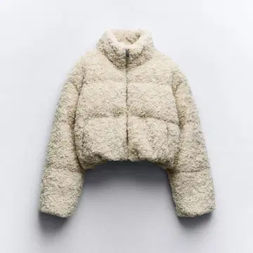 완판템 zara 크롭 페이크 보아 퀼팅 자켓