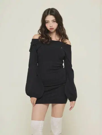 Ribbon crochet knit dress andmary