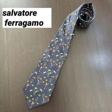 Salvatore Ferragamo 넥타이 올 패턴 네이비