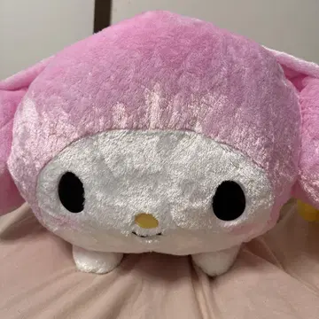 토끼 귀 달린 봉제 인형 핑크/화이트