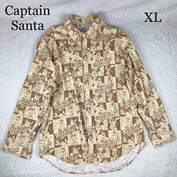 [새상품급] 90s 캡틴산타 올 패턴 코듀로이 긴팔 셔츠 XL