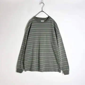 steven alan 일본제 보더 링거 T 롱 슬리브 카키