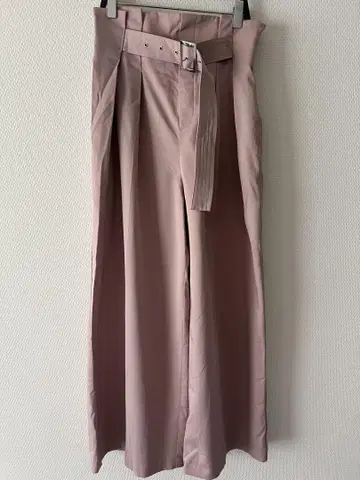 핑크 와이드 팬츠 벨트 포함 밴딩