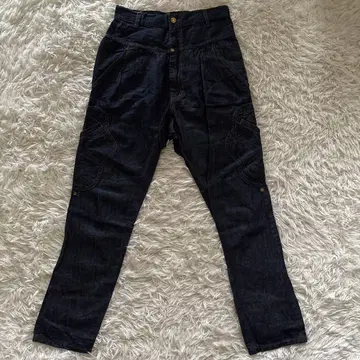 메르시보쿠 데님 팬츠 사루엘 팬츠 jacquard cotton