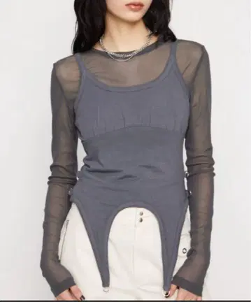 LAGUA GEM RING SHEER 2PIECE 상의