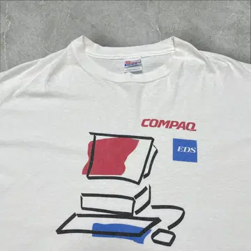 90s.00s 기업 T COMPAQ tec 기업 t 싱글 스티치 아트 t