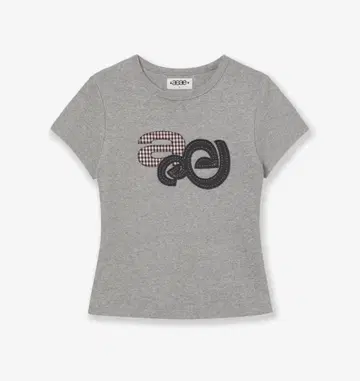 aeae APPLIQUE LOGO TEE [MELANGE GREY]