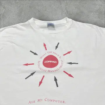 90s 기업 T COMPAQt 셔츠 USA tec 기업 메시지 t