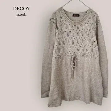 데코이 DECOY 시스루 편직 디자인 니트 그레이지 U넥 가을/겨울