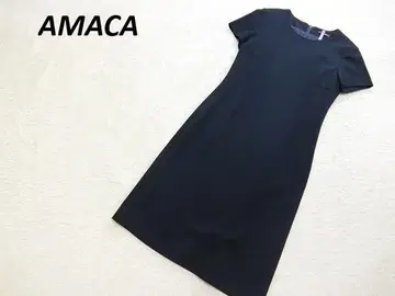 새상품급 AMACA 아마카 포멀 스트레치 원피스 네이비 38