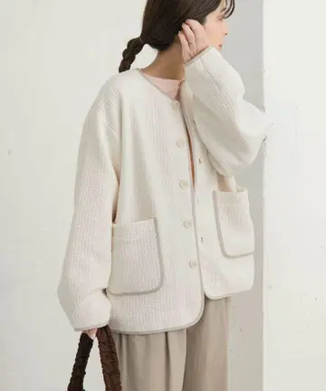 [ 새상품 ] URBAN RESEARCH DOORS 퀼트 노카라 자켓 M