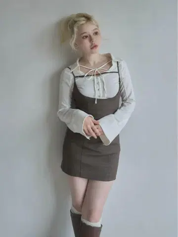 andmary Betty layered check dress