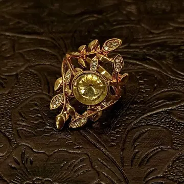 빈티지 골드 리프 레트로 앤티크 반지 18호