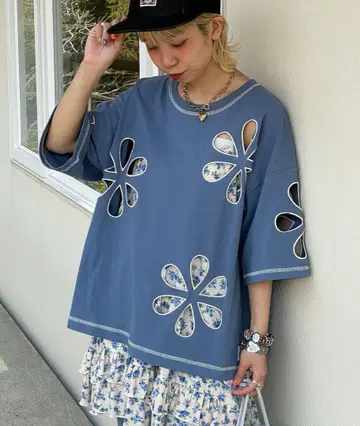 [ 헬로 샌프란시스코 ] 플라워 컷 아웃 빅 TEE