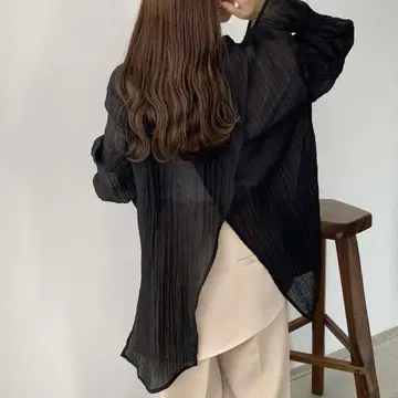 callautia 백슬릿 시어 셔츠
