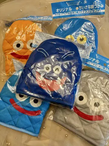 드래곤 퀘스트 캐릭터 얼굴 퀼팅 냄비 집게 장갑 5개 세트 컴플리트