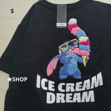 디즈니 스티치 사가라 자수 반팔 티셔츠 S
