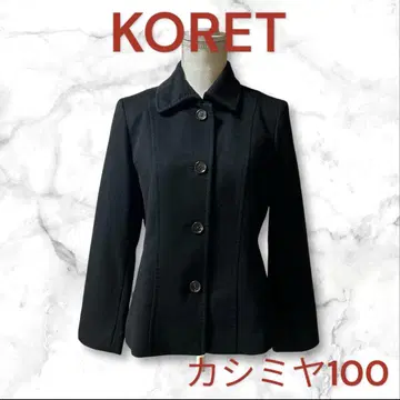 KORET 캐시미어 100 하프 코트 M 상당 블랙