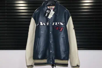 AVIREX 90's GOALERS 바시티 가죽 자켓 2XL