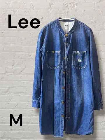 Lee 새상품급 데님 셔츠 원피스 롱 셔츠 밴드 카라 M 사이즈