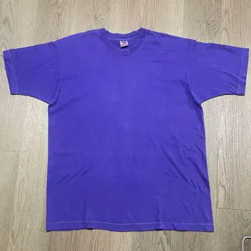 USA FRUIT OF THE LOOM 퍼플 무지 T셔츠 L사이즈