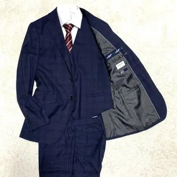 오리히카 3피스 워셔블 싱글 수트 네이비 스트레치 셋업