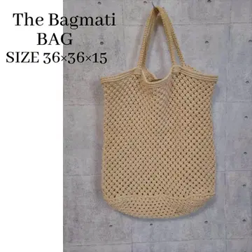TheBagmati 손뜨개질 메쉬 바스켓 토트백 아이보리