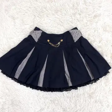 Angelic Pretty 사이드 리본 플리츠 미니 스커트 별 참