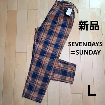 새상품 SEVENDAYS=SUNDAY 체크 무늬 팬츠
