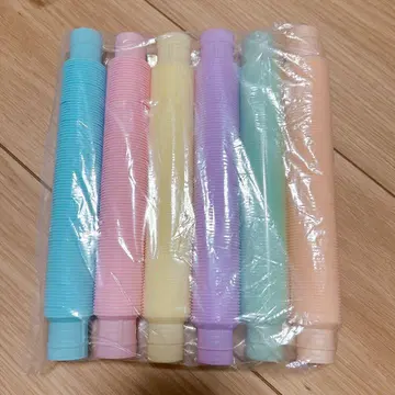 미사용 컬러풀 팝 튜브 6개 세트 약 21cm