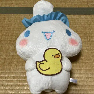 봉제 인형 본체 파란 모자 오리