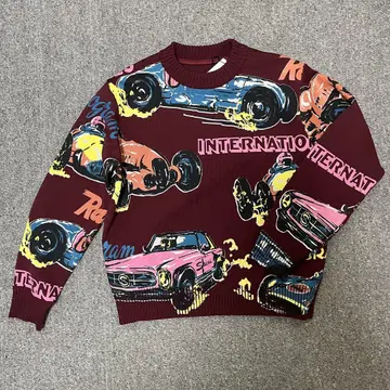 sacai 25ss 카 레이스 니트 버건디 사이즈 3