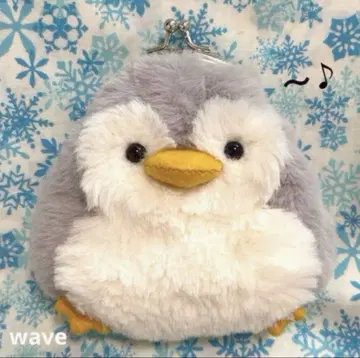 핸드메이드 봉제 인형 펭귄 가마구치 지갑 8cm 소품함