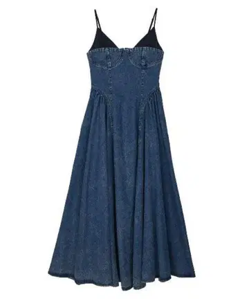Ameri Vintage Denim Bustier Flare Dress