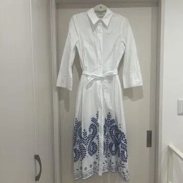 ZARA 컷 레이스 화이트 셔츠 원피스